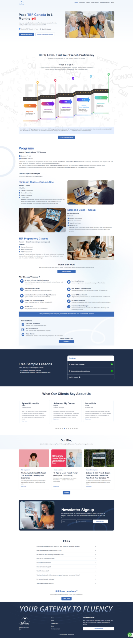 Tobidam French Learing Showcase