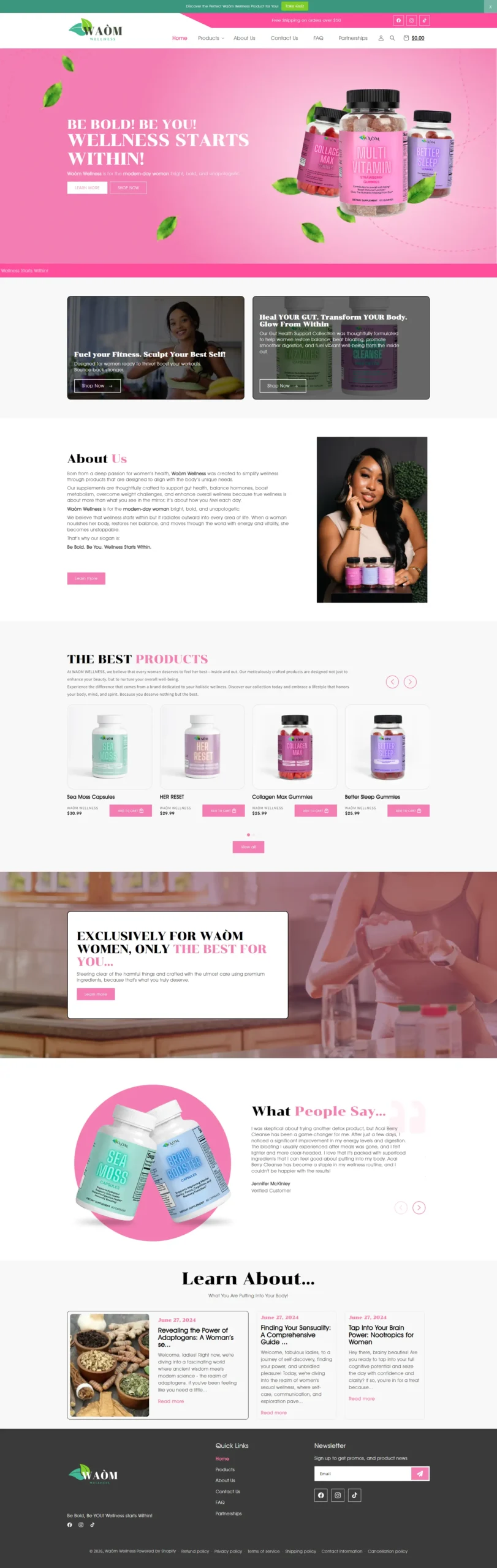 waomWellness Website Showcase